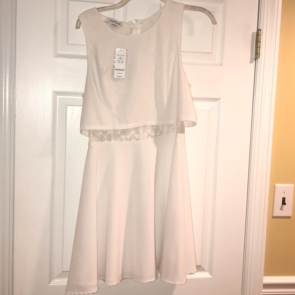 BEBE white dress NEW WITH TAGS